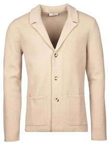 Thomas Maine Cardigan Blazer Double Knit Structure On Face Vest Beige
