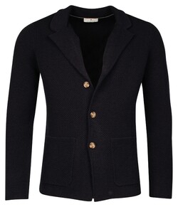 Thomas Maine Cardigan Blazer Double Knit Structure On Face Vest Navy