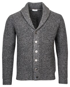 Thomas Maine Cardigan Button Shawl Collar Structure Knit Anthra