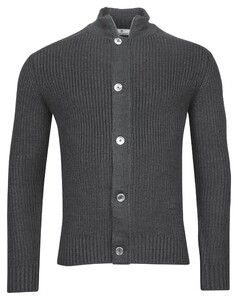 Thomas Maine Cardigan Buttons Structure Chunky Knit Anthracite Grey