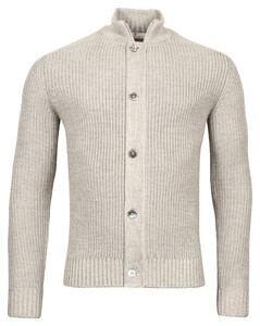 Thomas Maine Cardigan Buttons Structure Chunky Knit Beige
