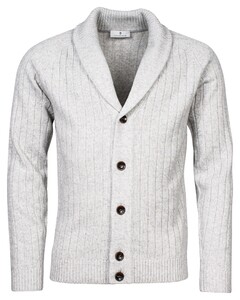 Thomas Maine Cardigan Buttons Structure Knit Light Grey