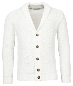 Thomas Maine Cardigan Buttons Structure Knit Pima Cotton Vest Ecru