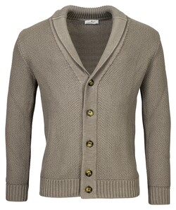 Thomas Maine Cardigan Buttons Structure Knit Pima Cotton Vest Jute