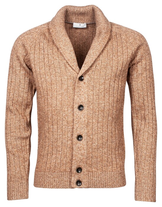 Thomas Maine Cardigan Buttons Structure Knit Taupe