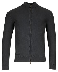 Thomas Maine Cardigan Full Two-Way Zip Structure Knit Piqué Garment Dye Vest Navy