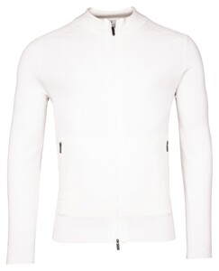 Thomas Maine Cardigan Full Zip Half Milano Knit Vest Off White
