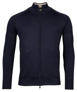 Thomas Maine Cardigan Zip Double Knit Inner Cotton Layer Navy