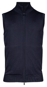 Thomas Maine Cardigan Zip No Sleeve Double Knit Inner Cotton Layer Navy