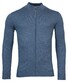 Thomas Maine Cardigan Zip Single Knit Merino Wool Mid Blue