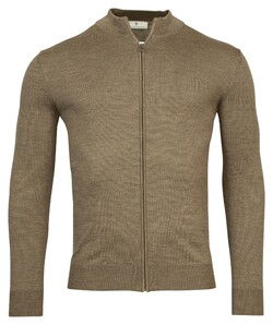 Thomas Maine Cardigan Zip Single Knit Merino Wool Vest Khaki