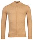 Thomas Maine Cardigan Zip Single Knit Merino Wool Vest Licht Camel Melange