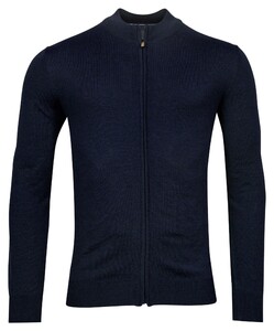 Thomas Maine Cardigan Zip Single Knit Merino Wool Vest Navy