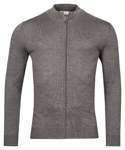 Thomas Maine Cardigan Zip Single Knit Vest Mid Grey Melange