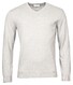 Thomas Maine Cashmere Cotton V-Neck Pullover Extra Light Grey Melange