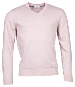 Thomas Maine Cotton Cashmere V-Neck Pullover Soft Pink