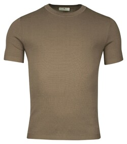 Thomas Maine Crew Neck Half Milano Knit Short Sleeve Trui Greige