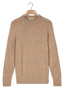 Thomas Maine Crew Neck New England Donegal Merino Wool Trui Beige