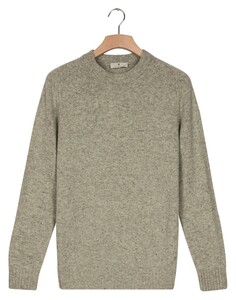 Thomas Maine Crew Neck New England Donegal Merino Wool Trui Licht Groen