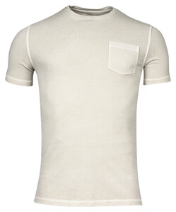 Thomas Maine Crew Neck Piqué Pigment Dyed Enzyme Washed T-Shirt Beige