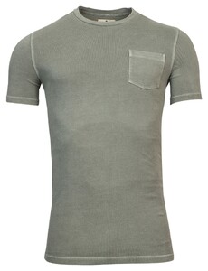 Thomas Maine Crew Neck Piqué Pigment Dyed Enzyme Washed T-Shirt Dusty Green