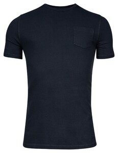 Thomas Maine Crew Neck Piqué Pigment Dyed Enzyme Washed T-Shirt Navy
