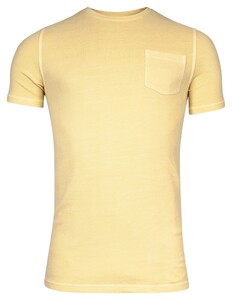 Thomas Maine Crew Neck Piqué Pigment Dyed Enzyme Washed T-Shirt Yellow