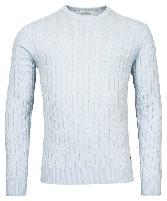 Thomas Maine Crew Neck Pullover Cable Knit Baby Blue