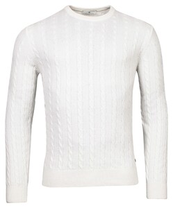 Thomas Maine Crew Neck Pullover Cable Knit Ecru