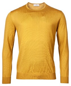 Thomas Maine Crew Neck Pullover Merino Wool Mustard Yellow