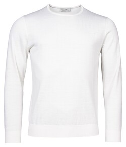 Thomas Maine Crew Neck Pullover Merino Wool Off White
