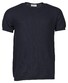 Thomas Maine Crew Neck Short Sleeve Fine Structure Knit Pullover Navy