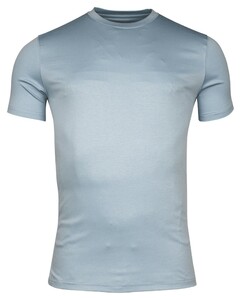 Thomas Maine Crew Neck Short Sleeve Uni Color Soft Liquid Cotton T-Shirt Blauw