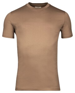 Thomas Maine Crew Neck Short Sleeve Uni Color Soft Liquid Cotton T-Shirt Light Beige