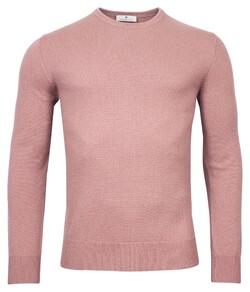 Thomas Maine Crew Neck Single Knit Cashmere Pullover Dust Pink