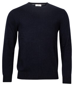 Thomas Maine Crew Neck Single Knit Cashmere Pullover Navy