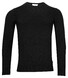 Thomas Maine Crew Neck Single Knit Merino Stretch Pullover Black