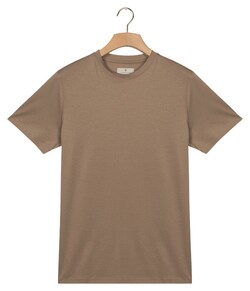 Thomas Maine Crew Neck Soft Liquid Cotton Uni Color T-Shirt Licht Beige