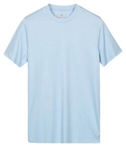 Thomas Maine Crew Neck Solid Color Liquid Cotton T-Shirt Licht Blauw