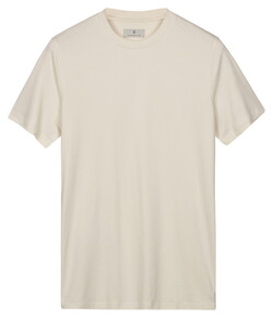 Thomas Maine Crew Neck Solid Color Liquid Cotton T-Shirt Off White