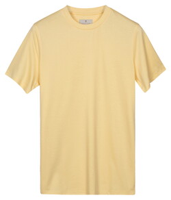 Thomas Maine Crew Neck Solid Color Liquid Cotton T-Shirt Yellow