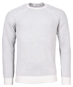 Thomas Maine Crew Neck Structure Knit 2 Color Pullover Ecru