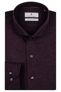 Thomas Maine Cutaway Cotton Cashmere Twill Shirt Burgundy