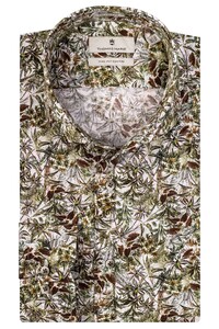 Thomas Maine Cutaway Leaves Jungle Overhemd Groen-Bruin