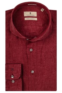 Thomas Maine Cutaway Linen Melange Shirt Red