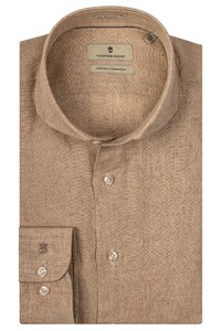 Thomas Maine Cutaway Linen Melange Shirt Sand