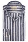 Thomas Maine Cutaway Multi Stripe Cotton Linen Shirt Navy-Blue-White