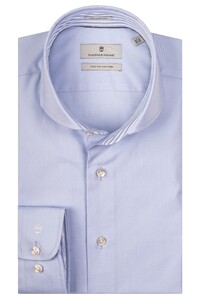 Thomas Maine Cutaway Two Ply Fine Twill Stripe Contrast Overhemd Blauw-Blauw