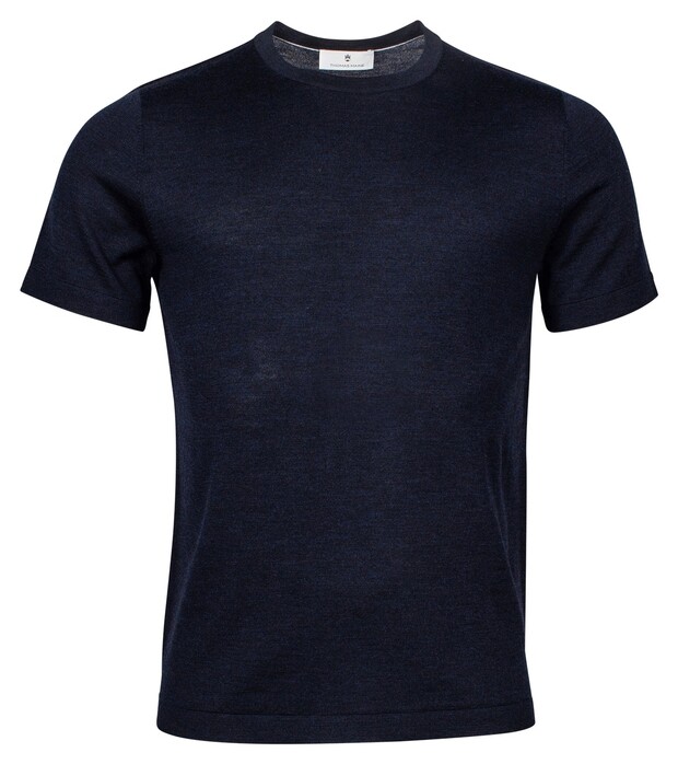 Thomas Maine Fine Crew Neck Merino Wool Trui Navy