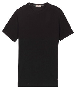 Thomas Maine Fine Merino Crew Neck Short Sleeve Pullover Black
